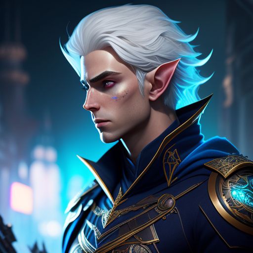 low-tapir845: Male Astral Elf, shoulder length White Hair, Mid 30's ...