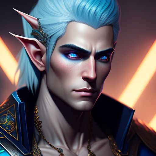 low-tapir845: Male Astral Elf, shoulder length White Hair, Mid 30's ...