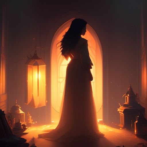 Guiding Light from Roblox Doors but as a human, set in a dimly lit room with a warm glow emanating from their hands, Highly detailed, Digital painting, Artstation, Concept art, Mystical, Ethereal, Sharp focus, art by loish and artgerm and greg rutkowski.