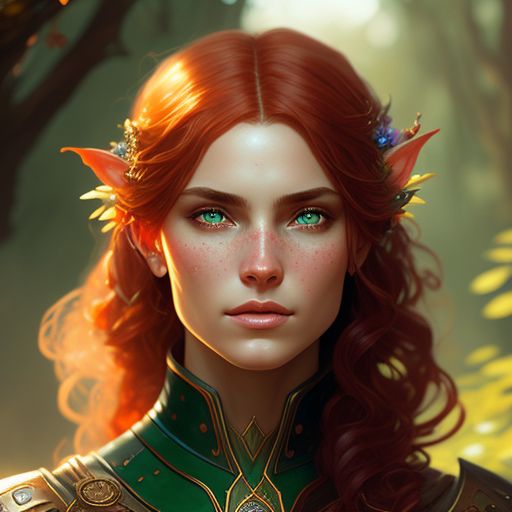 woeful-spider70: female half-elf paladin with scars, and red hair, and ...