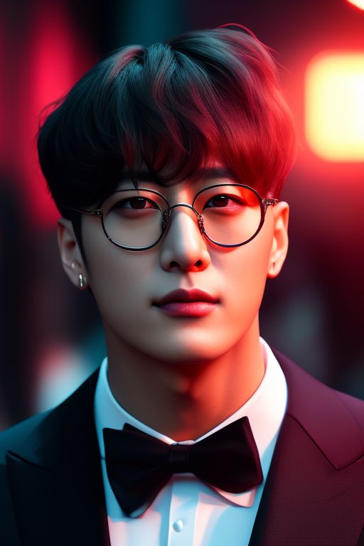 upright-mole724: jungkook from bts is dressed in a black suit like james  bond, he wears black glasses and he pointed the gun at you