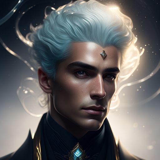 urban-human853: male water genasi with diamond on forehead in ...