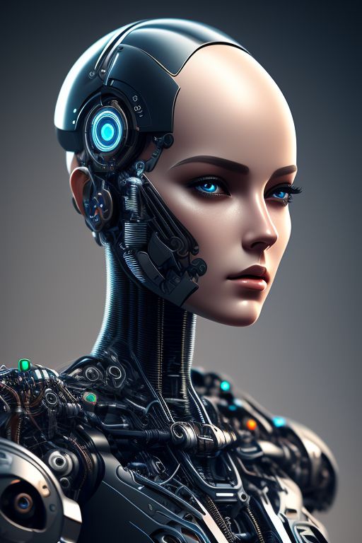 twin-loris41: Young adult Android woman, no hair, mechanical body ...