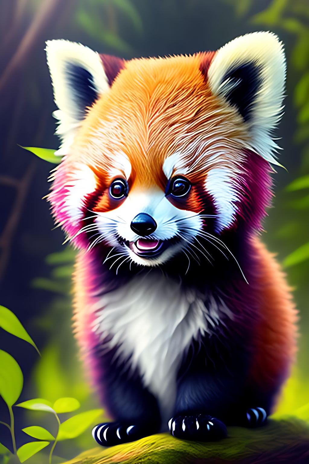 fluffy red panda