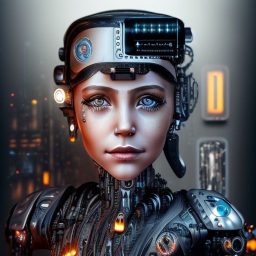 happy-corgi232: a photo realistic,beautiful cyborg young girl, real