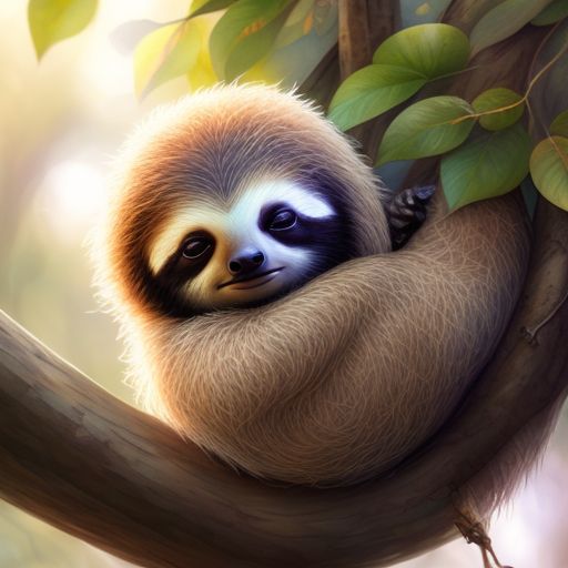 sloth sleeping in tree