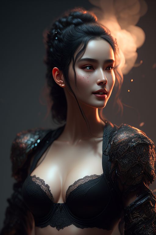 portrait, masterpiece, beautiful girl wearing lace half cup bra