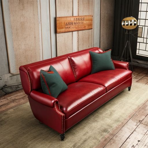 Bright red leather deals couch