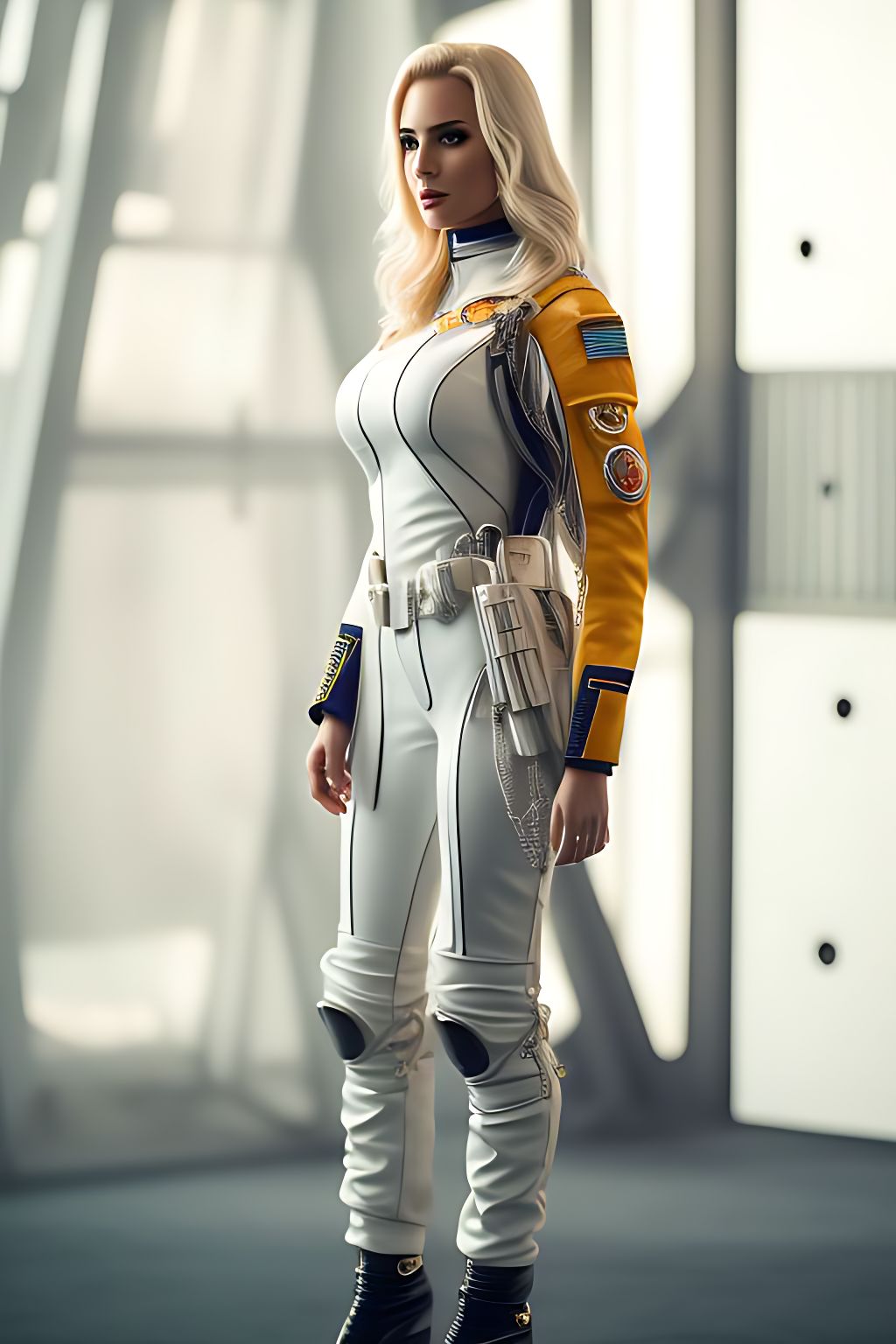 Myndcruzer: blonde beautiful woman in space 1999 uniform