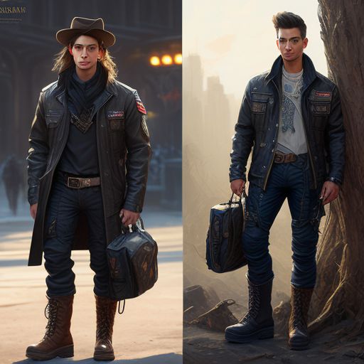 (((reference sheet))), (((full body))), ((((boots)))), ((show the boots)), ((Men's Cargo Pants)), ((((young man)))), 18 years old, long hair hair stuck undercute hairstyle, dressed in a denim jacket and jeans, dirty clothes, front view, perfect face, fine details, realistic shaded. League of legends. realistic shaded lighting by Ilya Kuvshinov Giuseppe Dangelico Pino and Michael Garmash and Rob Rey, IAMAG premiere, WLOP matte print,  masterpiece