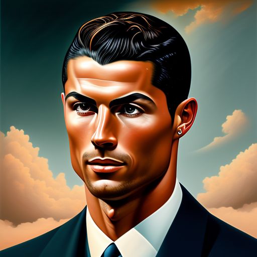 pastel-goose267: portrait of cristiano ronaldo art deco 4k