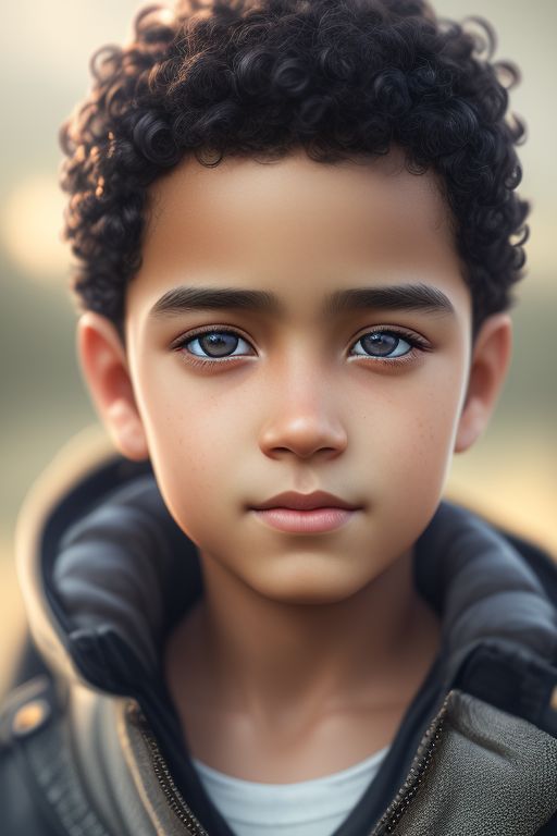 mixed boy with blue eyes