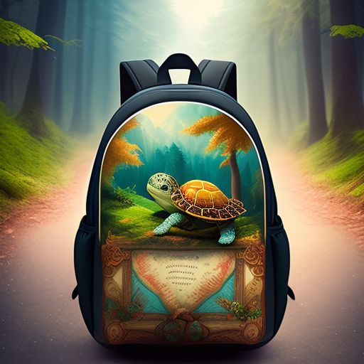 Turtle with backpack outlet cartoon