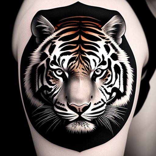 white tiger face tattoo