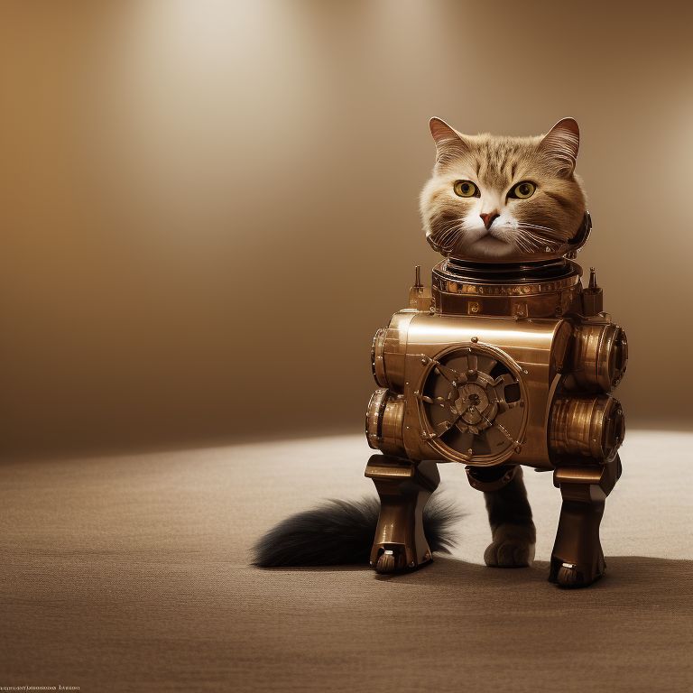 steampunk cat robot