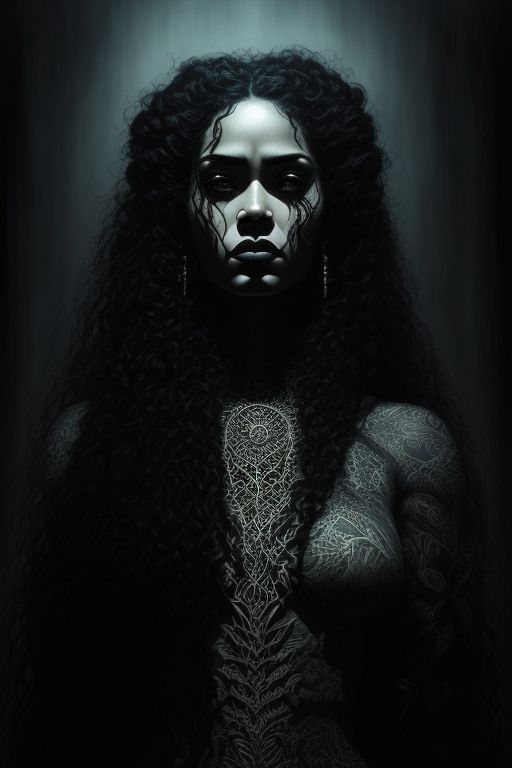 immense-mouse51: strong samoan woman, long curly hair