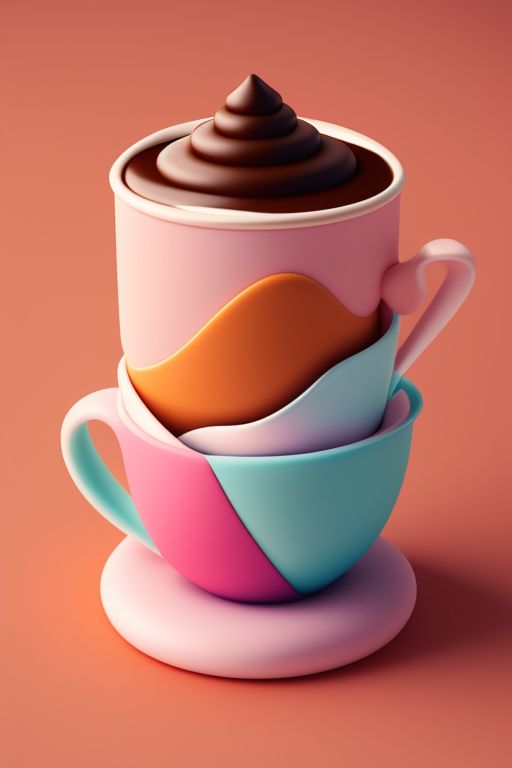 3 d model of a unique mug design, blender render