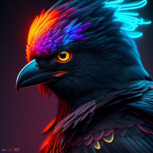 ManiKFox: a crow with a neon mask