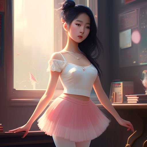knobby-crow899: asian girl in school uniform black bra short mini skirt and  Ballet Shoes Pointed Toe Flats