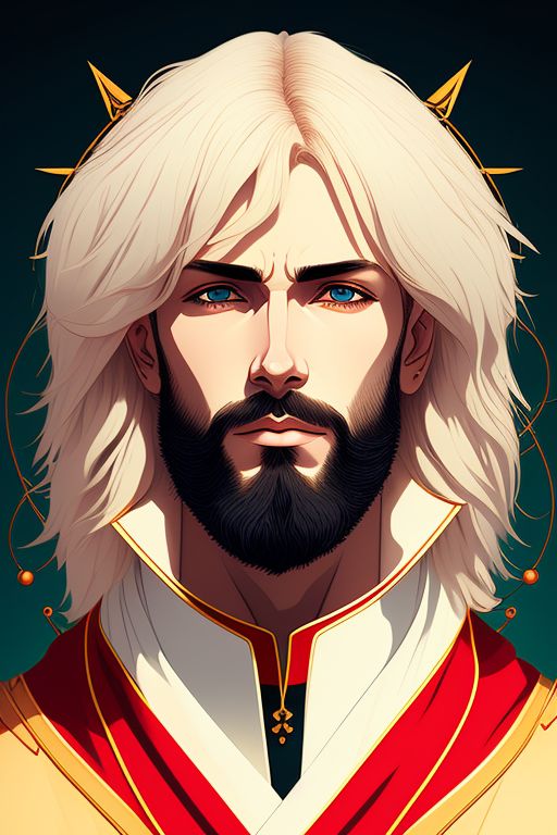 Rural Ram383 White Human Male Blonde Hair Blond Beard And Goatee Reddish Vestments 