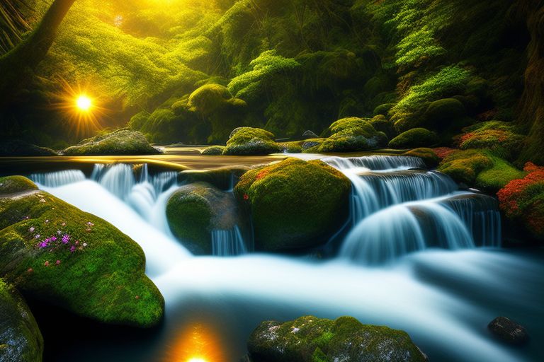 heathercooper: waterfall flowing into a river in a beautiful forest