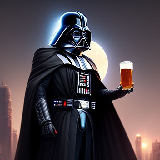disloyal-ape631: Darth Vader is holding a beer in his hand.