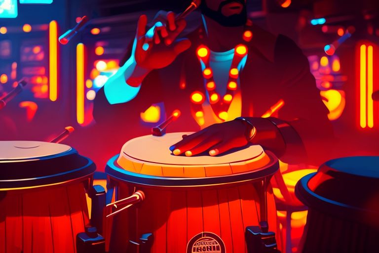 VARELA man with congas in a bar