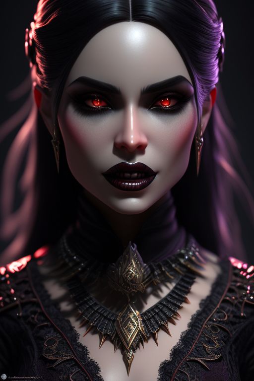 wild-panda567: highly detailed 3D render of gorgeous pale vampire woman ...
