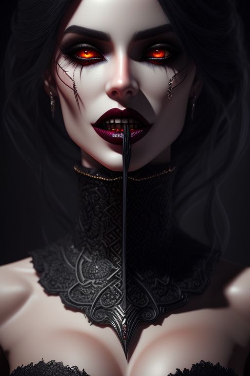 wild-panda567: highly detailed 3D render of gorgeous pale vampire woman ...