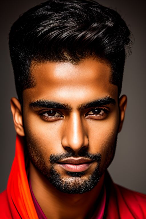 prasad: Indian male with dark skin, bright eyes, rembrandt lighting scheme,  UHD resolution