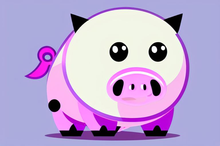 common-corgi92: pink cute pig, 2d game, unity character, right side only