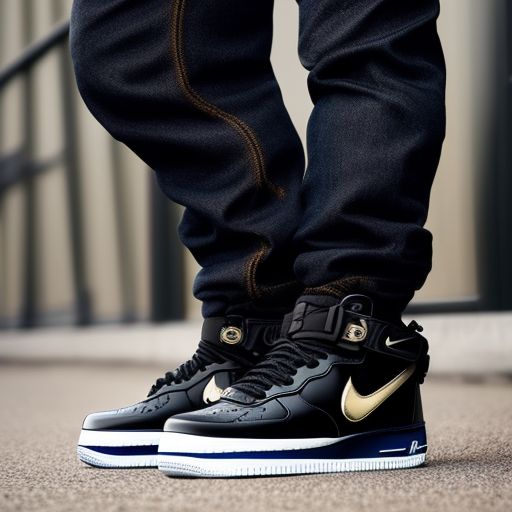 Nike Air Force 1 High Nba Black Metallic Gold