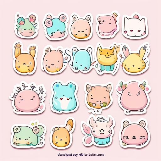 Set Kawaii Icons Cute Sticker Collection Stock Vector (Royalty