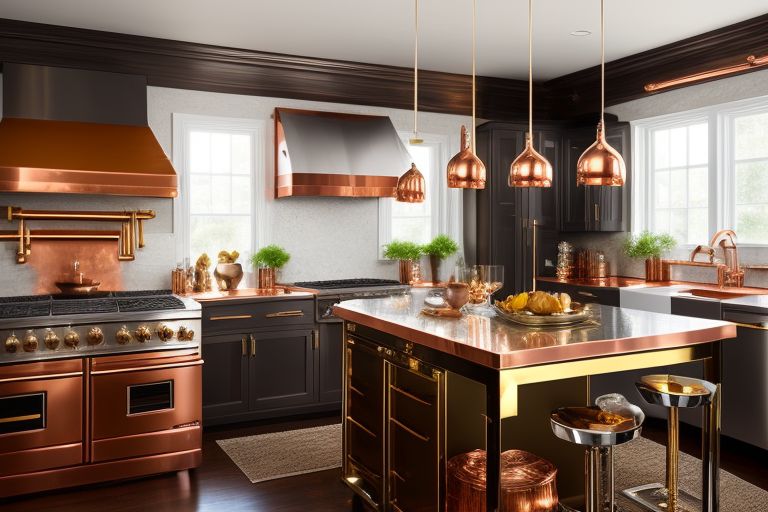 Gold, Brass & Copper Kitchen Accents, Metallic Kitchen