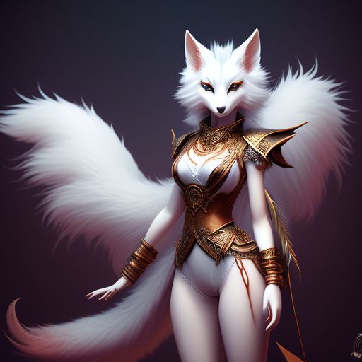 decisivejay115 Fursona white Kitsune anthropomorphic female