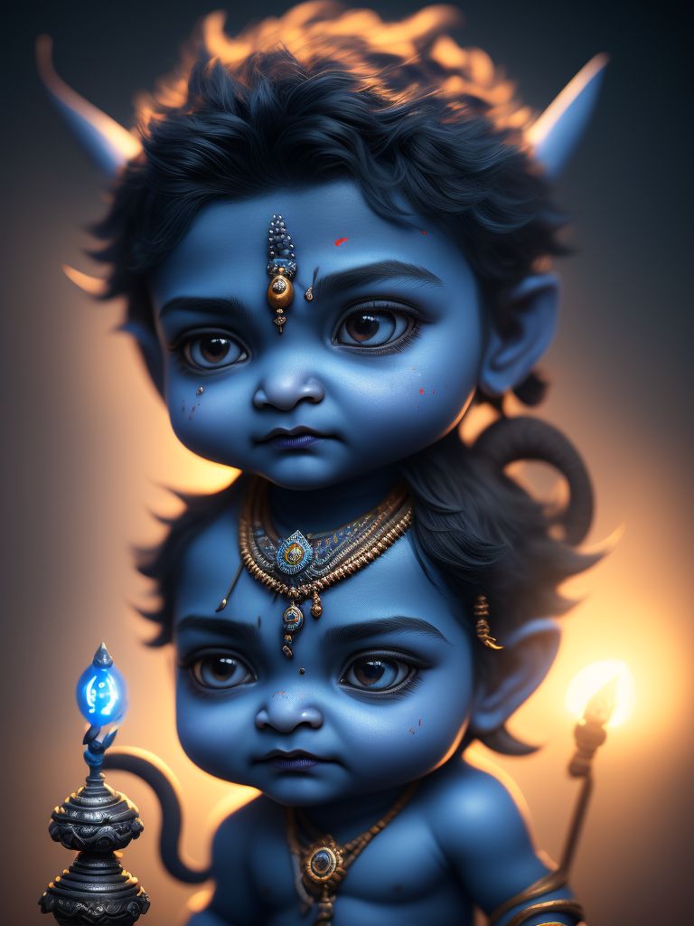 miserly-owl25: Hindu god shiva cute little boy have a blue skin ...