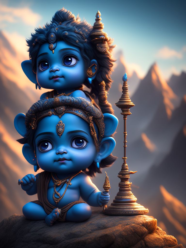 miserly-owl25: Hindu god shiva cute little boy have a blue skin ...