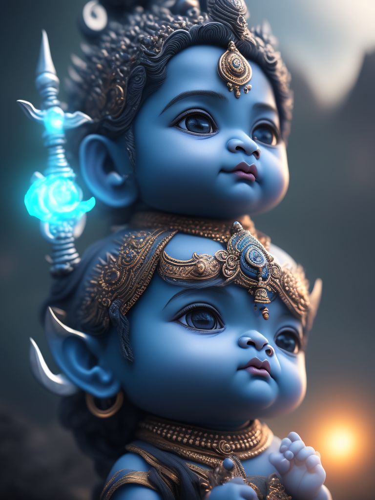 miserly-owl25: Hindu god shiva cute little boy have a blue skin ...