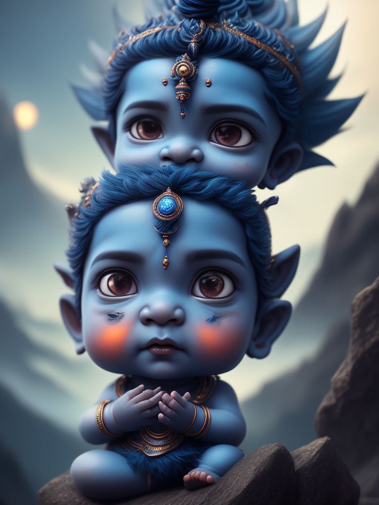 miserly-owl25: Hindu god shiva cute little boy have a blue skin ...