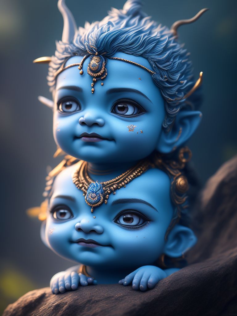 miserly-owl25: Hindu god shiva cute little boy have a blue skin ...