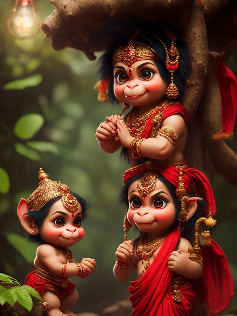 miserly-owl25: Hindu God Hanuman with monkey face, wearing red ...