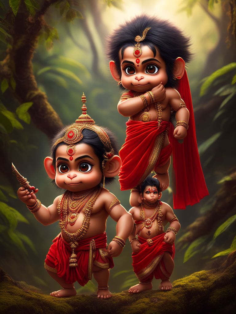 miserly-owl25: Hindu God Hanuman with monkey face, wearing red ...
