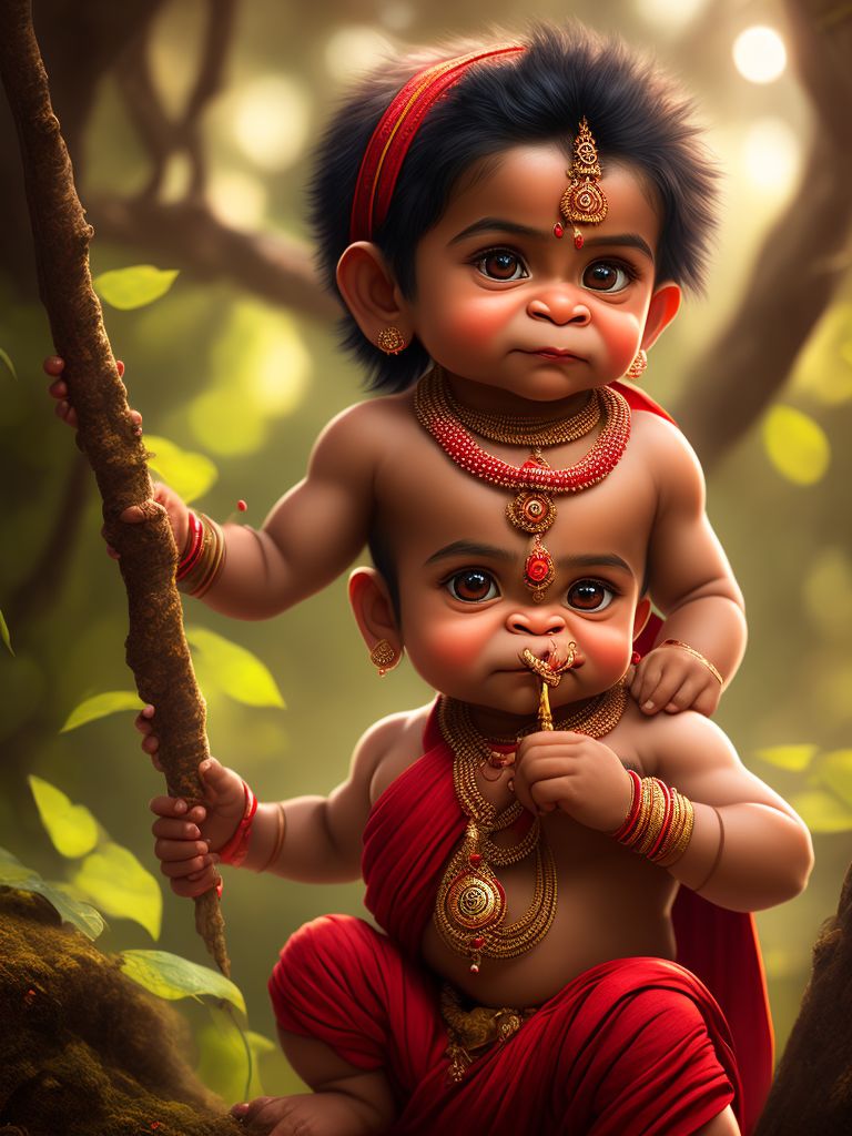 loud-magpie268: Hindu God Hanuman cute little boy with monkey face ...