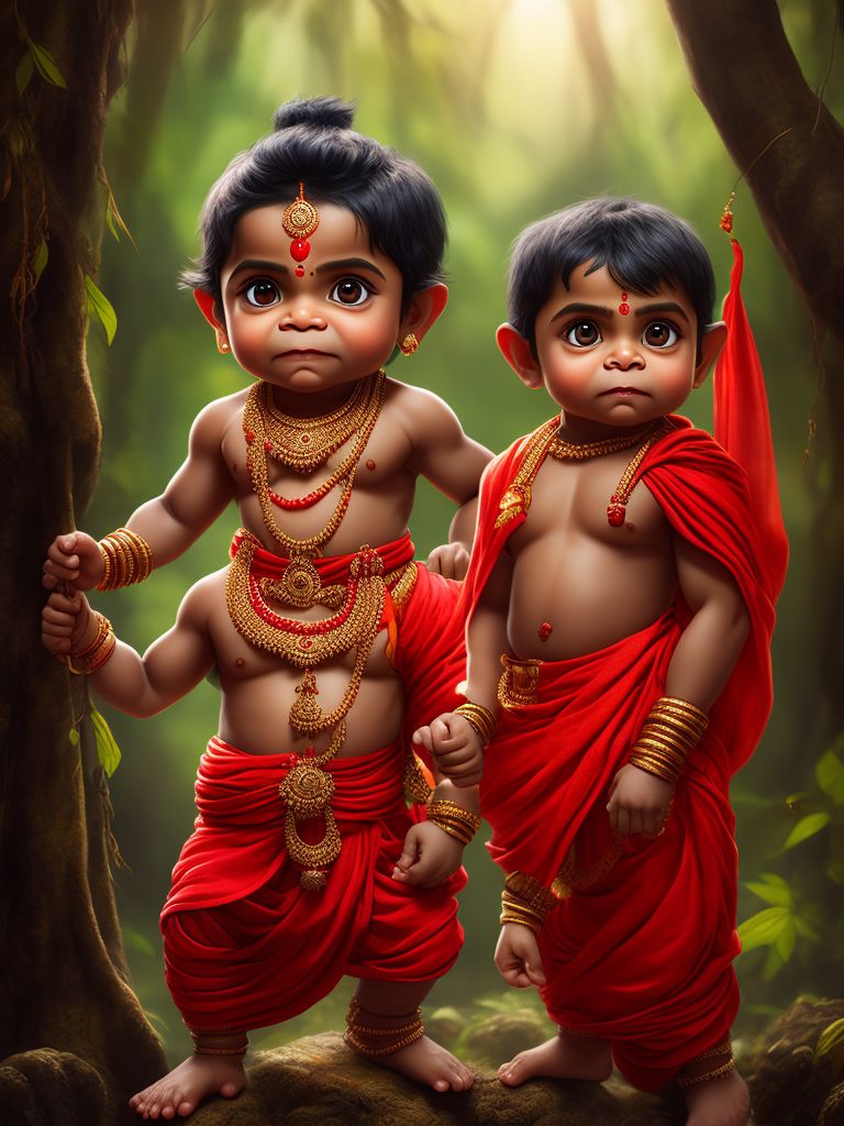 loud-magpie268: Hindu God Hanuman cute little boy with monkey face ...