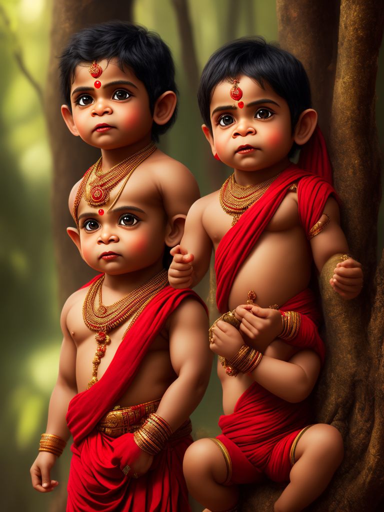 loud-magpie268: Hindu God Hanuman cute little boy with monkey face ...