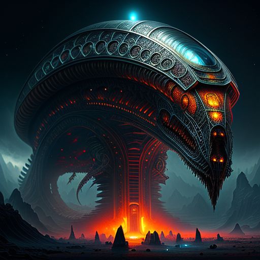 noisy-swan978: realistic ancient monster alien spaceship