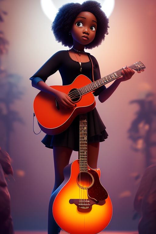 blackgirl playing guitar