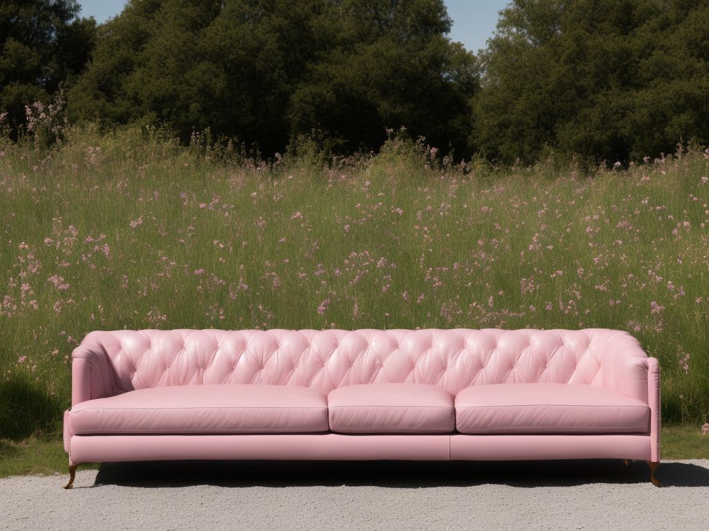 Blush leather deals sofa