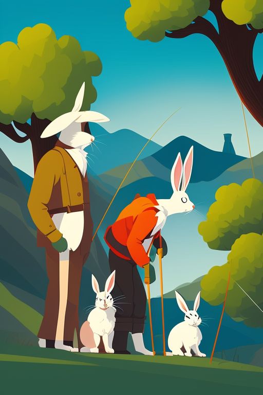 frizzy-hare453: a family of rabbits father and son on a fishing trip ...