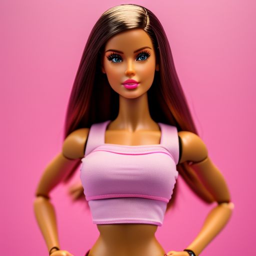 Barbie made to move discount doll blue & pink top